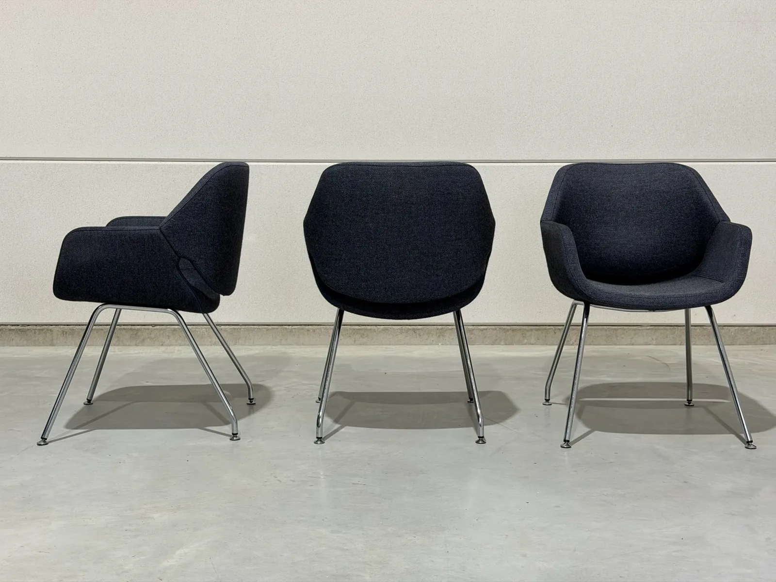 Artifort Gap stoelen, denim blauwe stof — Stoel