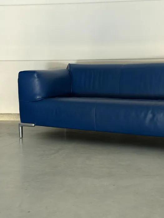 Bert Plantagie bank en chaise longue, blauw leer — Bank (foto 3)