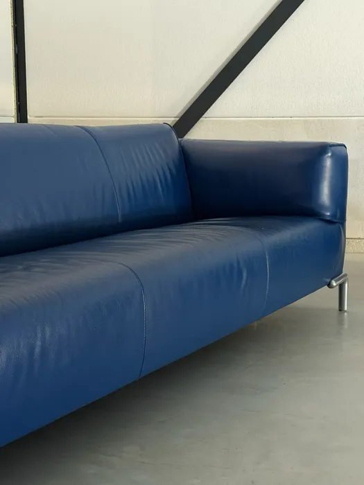 Bert Plantagie bank en chaise longue, blauw leer — Bank (foto 4)