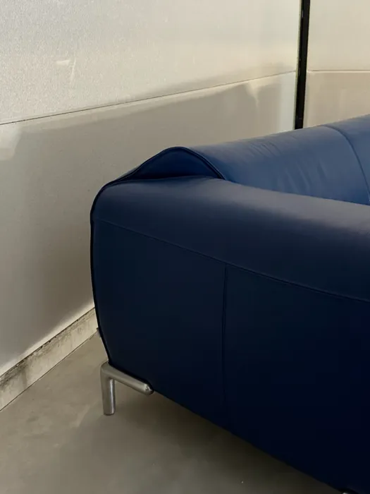 Bert Plantagie bank en chaise longue, blauw leer — Bank (foto 6)