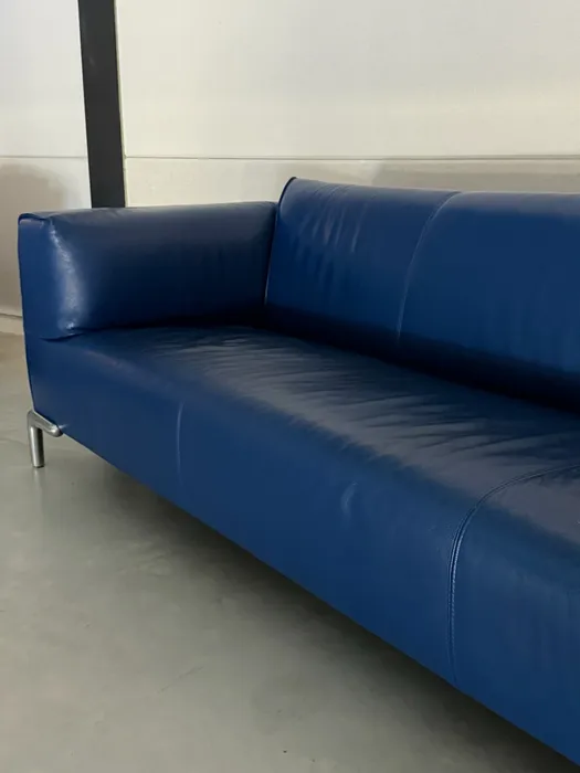 Bert Plantagie bank en chaise longue, blauw leer — Bank (foto 7)
