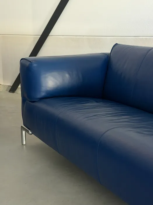 Bert Plantagie bank en chaise longue, blauw leer — Bank (foto 10)