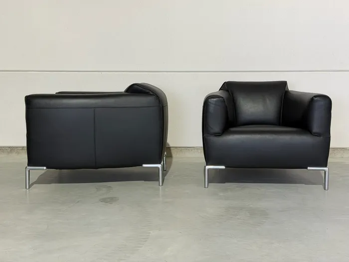 Bert Plantagie Monty fauteuils, zwart leer