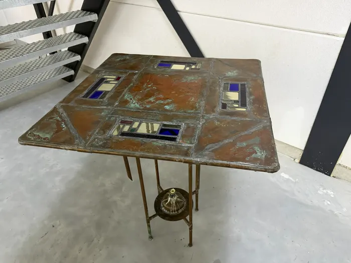 Cor de Ree bijzettafel, koper & glas-in-lood (1991) — Tafel (foto 2)