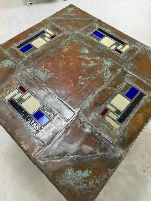 Cor de Ree bijzettafel, koper & glas-in-lood (1991) — Tafel (foto 4)