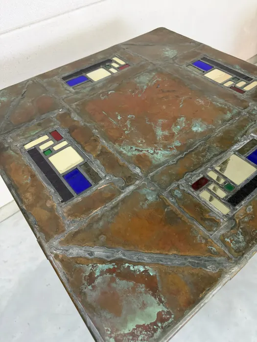Cor de Ree bijzettafel, koper & glas-in-lood (1991) — Tafel (foto 9)