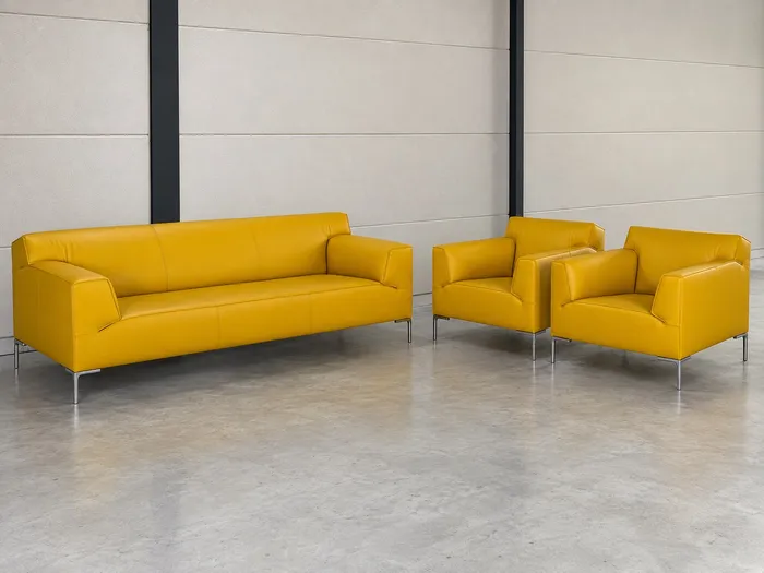 Design on Stock Bloq 3-Sitzer-Sofa, ockergelbes Leder — Sofa (Foto 10)