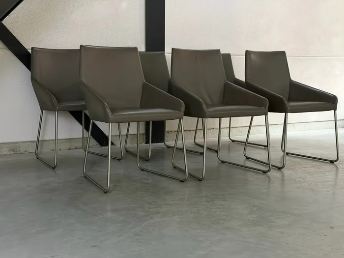 Design on Stock Vico Esszimmerstühle (6er-Set), graubraunes Leder — Stuhl (Foto 2)