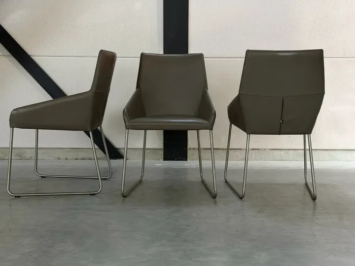 Design on Stock Vico Esszimmerstühle (6er-Set), graubraunes Leder — Stuhl (Foto 4)