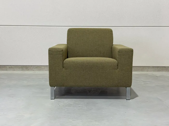 Gelderland 6511 fauteuil, groenbruine stof — Fauteuil (foto 2)