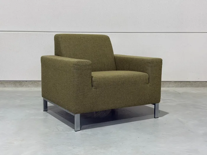 Gelderland 6511 fauteuil, groenbruine stof