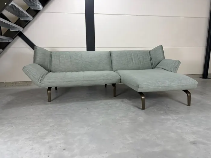 Leolux Devon chaise longue bank, zeegroene stof — Bank (foto 1)