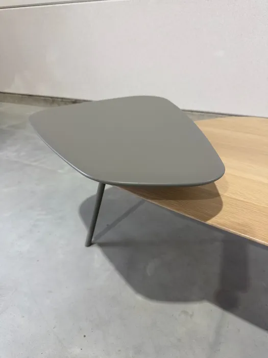 Leolux Tilio salontafel, wit mat eiken en Spruzza Pewter — Tafel (foto 2)