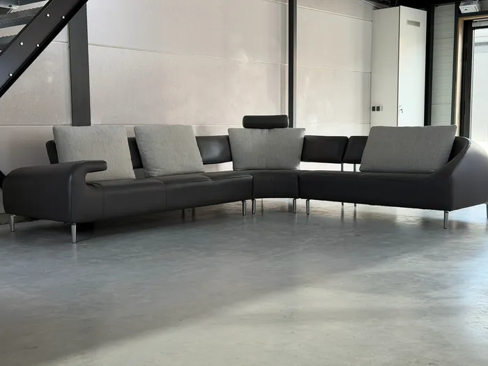 Leolux Vol de Reve hoekbank, Leder Senso Castor — Bank (foto 1)