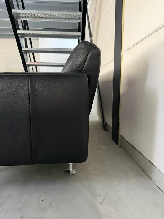 Rolf Benz 250 3-zitsbank, zwart leer — Bank (foto 5)