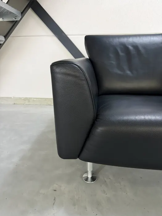 Rolf Benz 250 fauteuil, zwart leer — Fauteuil (foto 3)