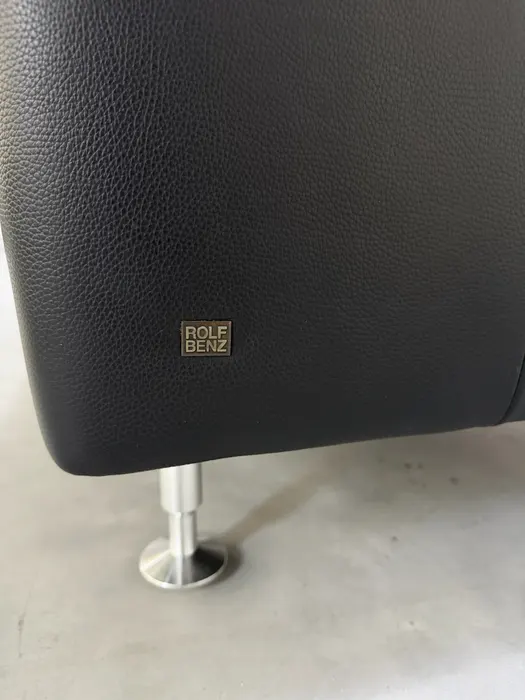 Rolf Benz 250 fauteuil, zwart leer — Fauteuil (foto 7)
