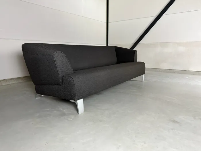 Rolf Benz 3200 3-zitsbank, bruin/zwart geweven stof — Bank (foto 3)