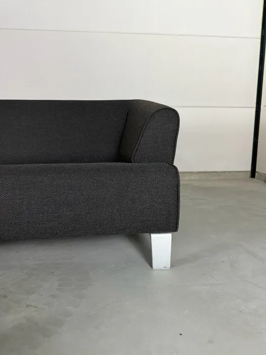 Rolf Benz 3200 3-zitsbank, bruin/zwart geweven stof — Bank (foto 4)