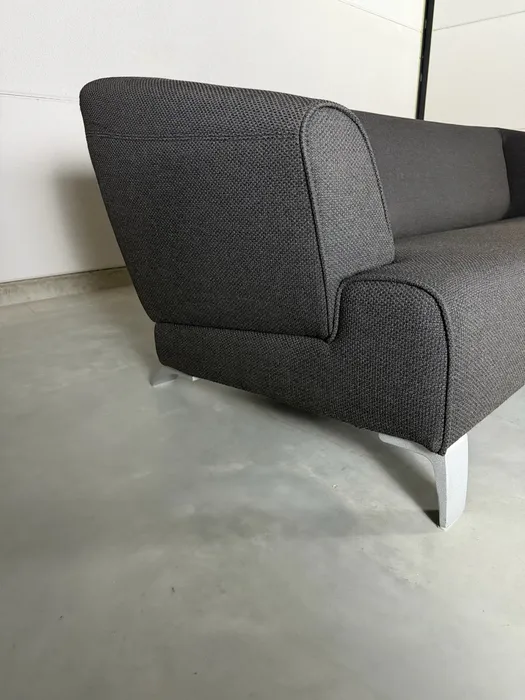 Rolf Benz 3200 3-zitsbank, bruin/zwart geweven stof — Bank (foto 7)
