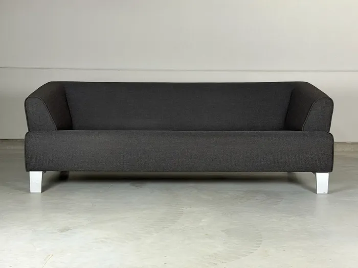 Rolf Benz 3200 3-zitsbank, bruin/zwart geweven stof — Bank (foto 1)