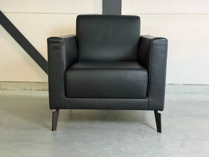 Rolf Benz Freistil 141 fauteuil, zwart leer — Fauteuil (foto 3)