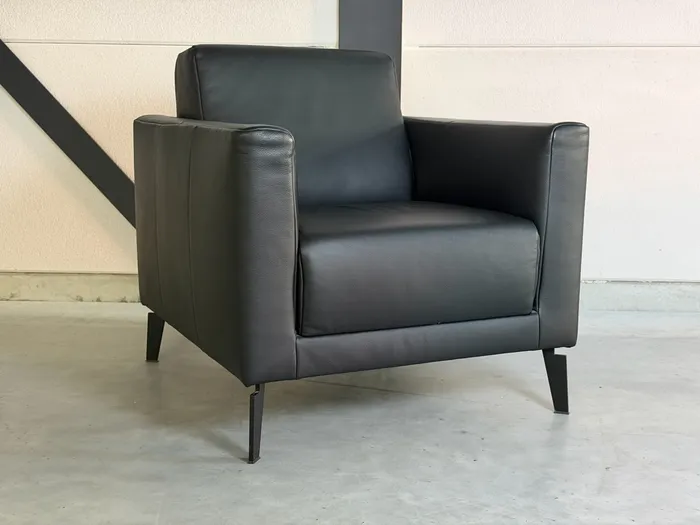 Rolf Benz Freistil 141 fauteuil, zwart leer — Fauteuil (foto 1)