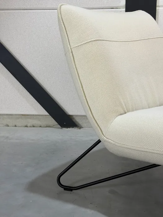 Rolf Benz Freistil 394 fauteuil, crèmekleurige stof — Fauteuil (foto 3)