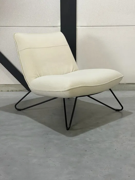 Rolf Benz Freistil 394 fauteuil, crèmekleurige stof — Fauteuil (foto 1)