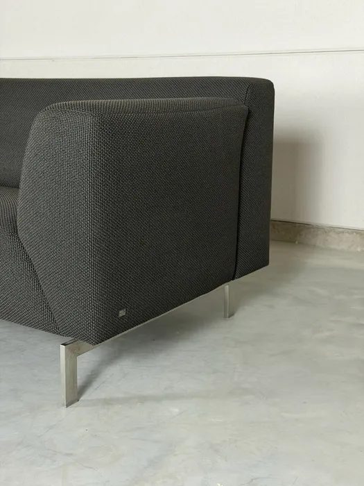 Rolf Benz Linea 318 2,5-zitsbank, bruingrijze ploegstof — Bank (foto 2)