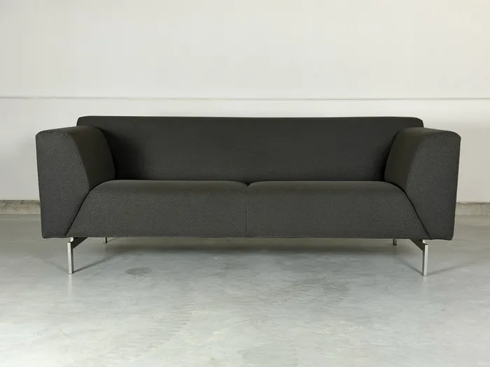 Rolf Benz Linea 318 2,5-zitsbank, bruingrijze ploegstof — Bank (foto 1)