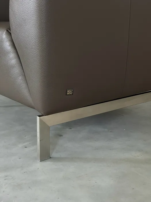 Rolf Benz Linea fauteuil, taupebruin leer — Fauteuil (foto 9)