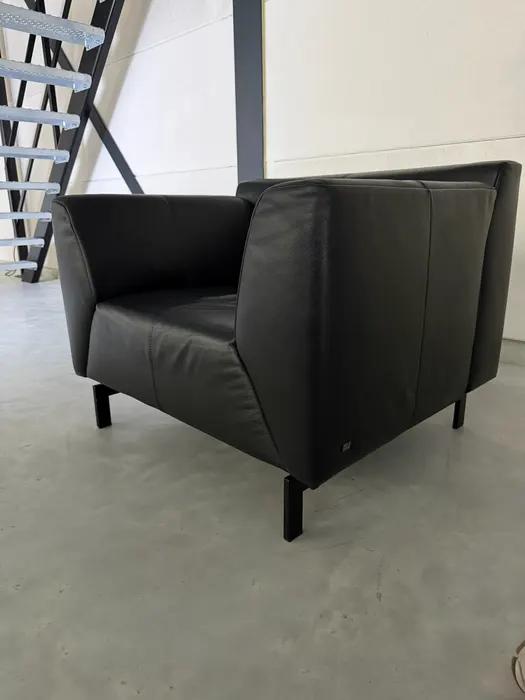Rolf Benz Linea fauteuil, zwart leer — Fauteuil (foto 7)