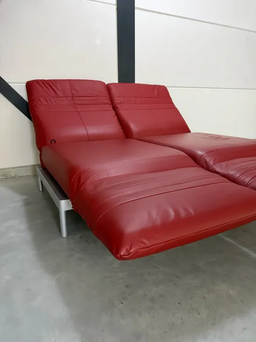 Rolf Benz Plura 2-zitsbank, rood leer — Bank (foto 11)