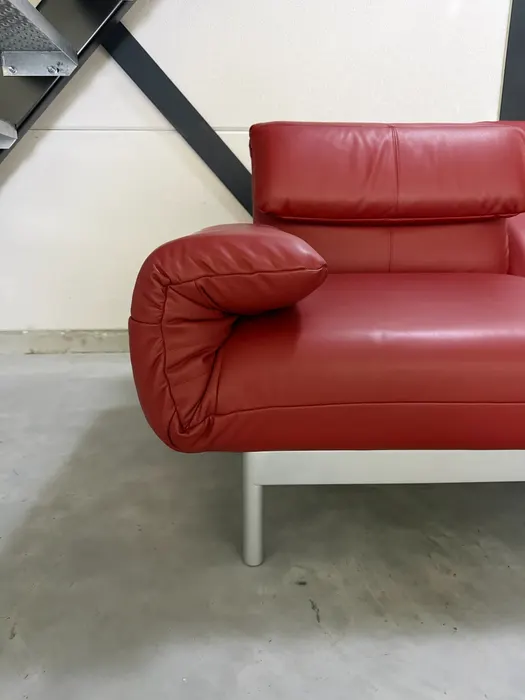 Rolf Benz Plura 2-zitsbank, rood leer — Bank (foto 14)