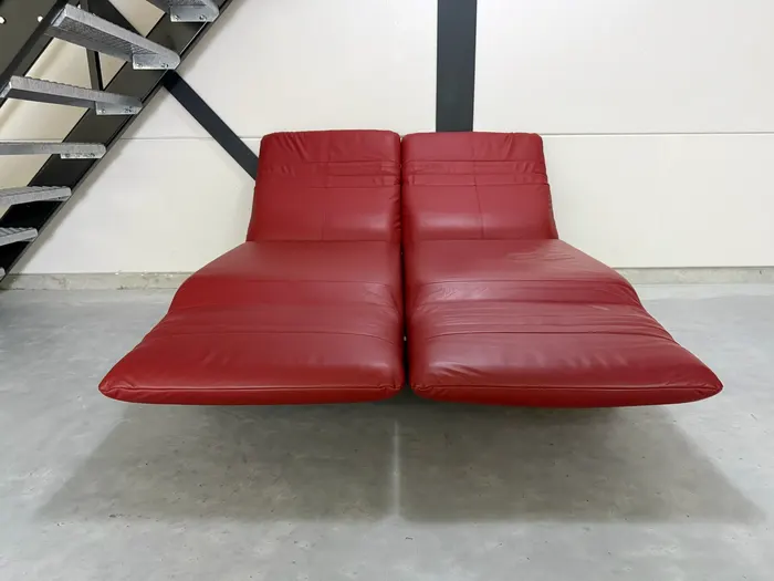Rolf Benz Plura 2-zitsbank, rood leer — Bank (foto 10)